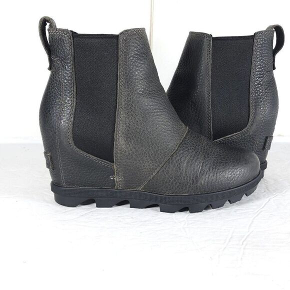 Sorel Women's Joan of ArcticII US5,5 gray Leather Waterproof Wedge Chelsea Boot - Picture 8 of 13